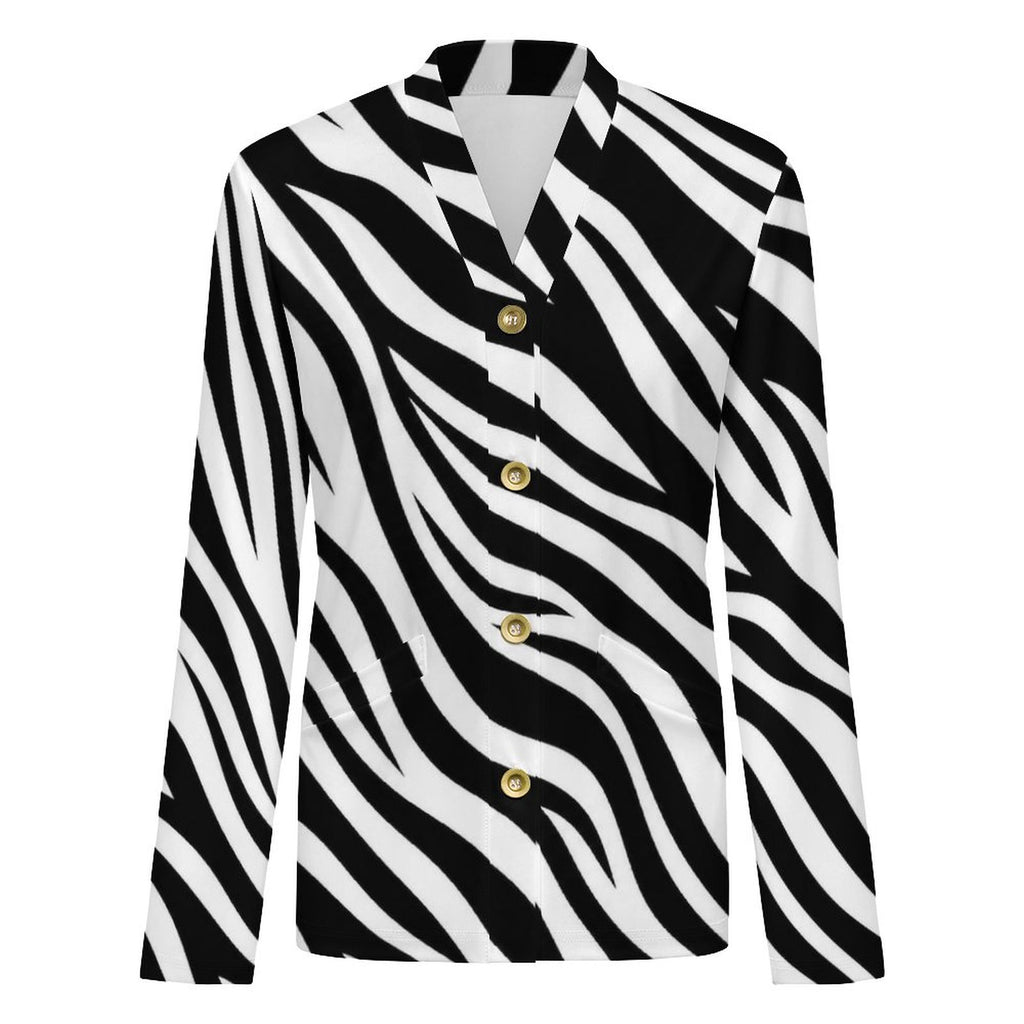 170gsm Women's Lightweight Cardigan(All-Over Printing) - Zebra-stripe pattern