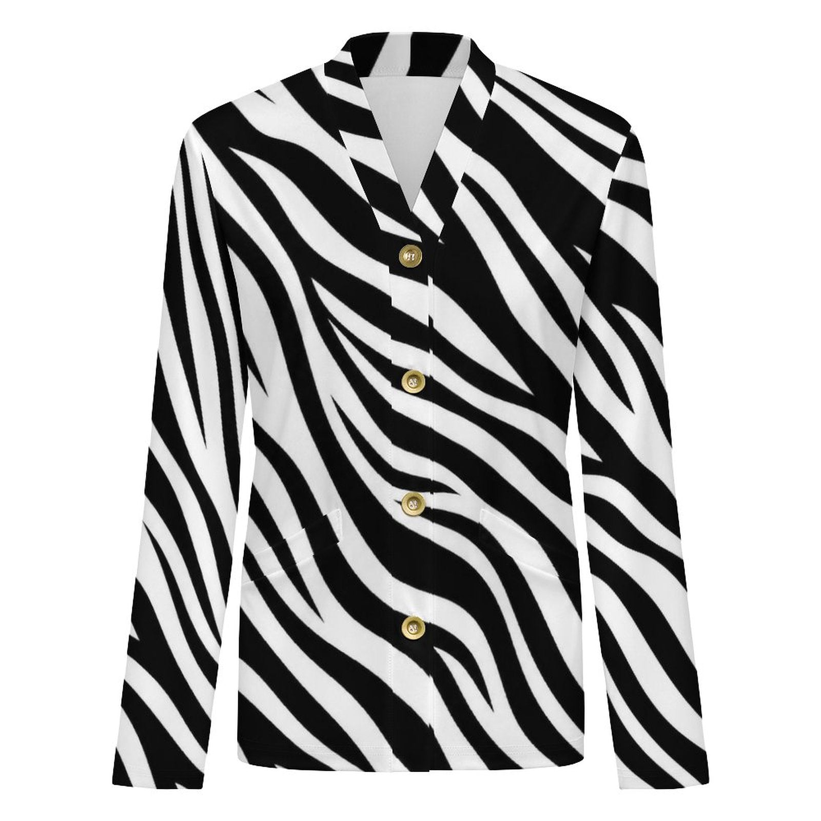 170gsm Women's Lightweight Cardigan(All-Over Printing) - Zebra-stripe pattern