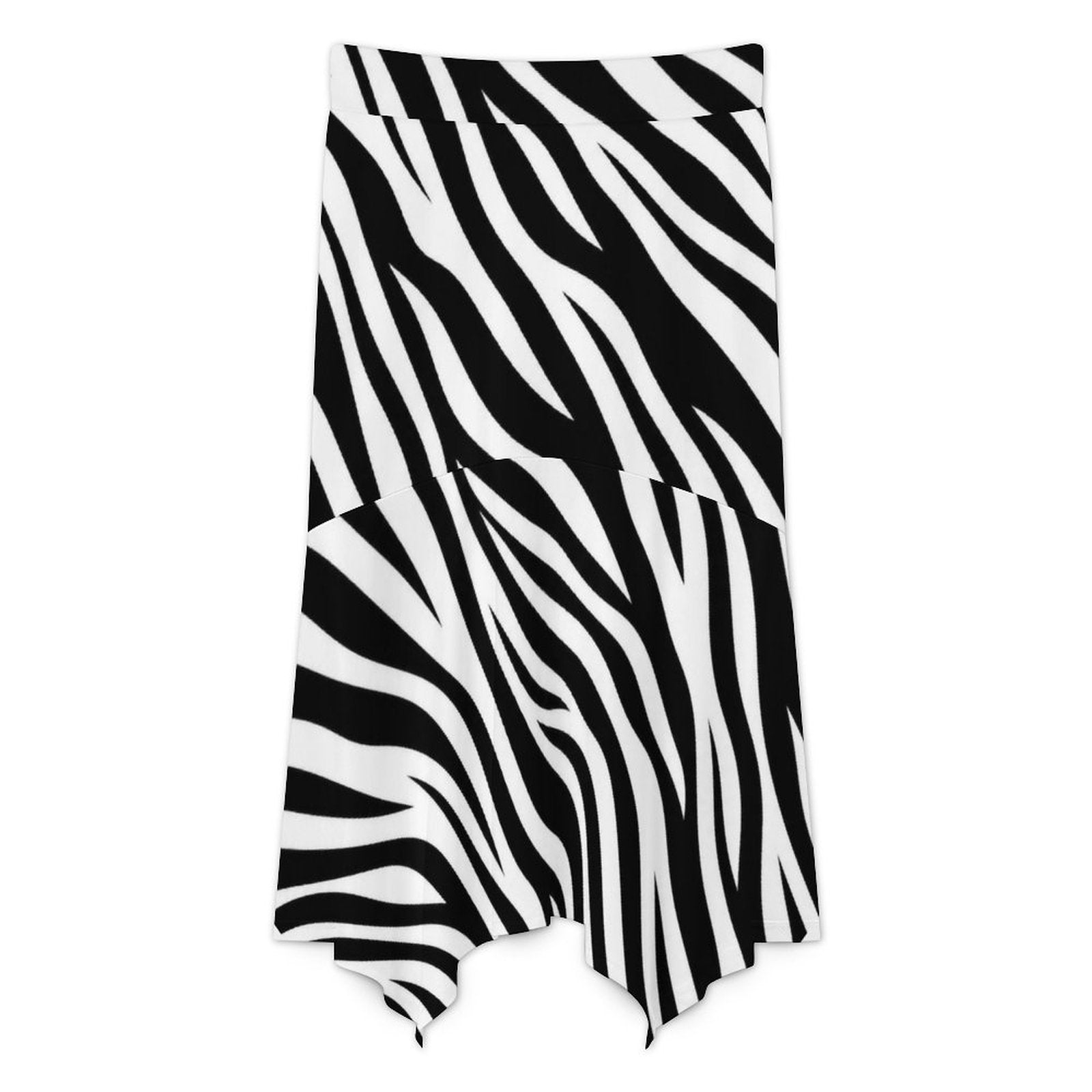 180gsm Irregular Hemmed Skirt(All-Over Printing) - Zebra-stripe pattern