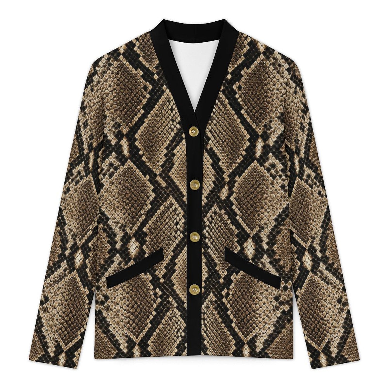 170gsm Women's Lightweight Cardigan(All-Over Printing) - Snake skin Pattern