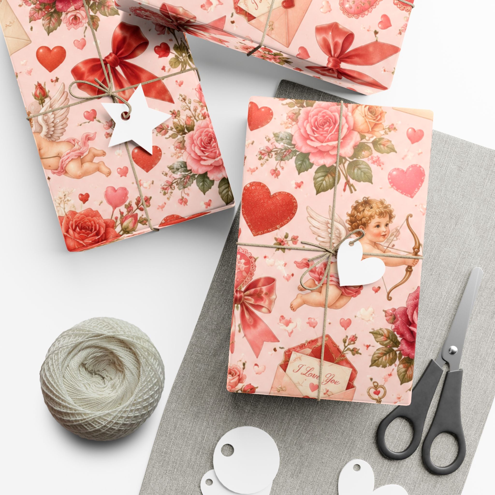 Gift Wrap Paper — Romantic vintage Valentine pattern