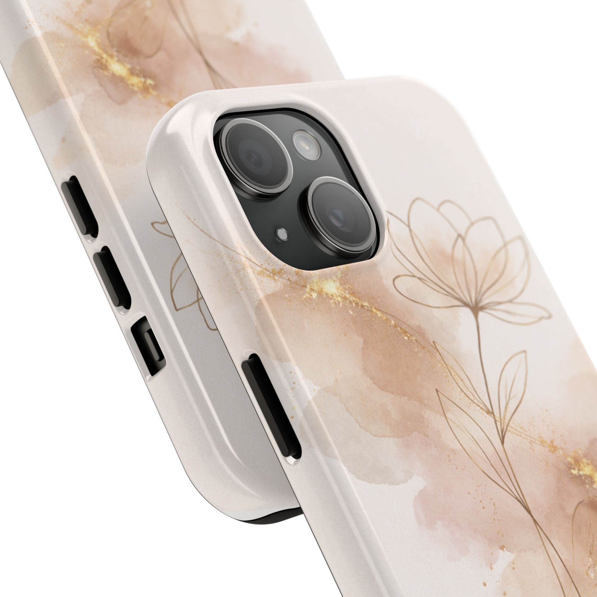 Golden Bloom Moonlit Phone Case — Elegant Floral Protective Case