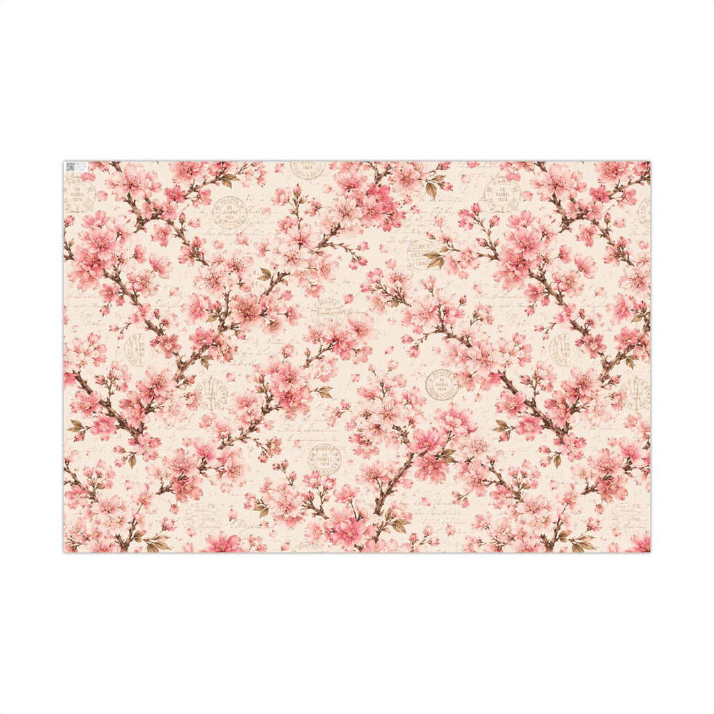 Gift Wrap Paper — Vintage sakura with postal accents