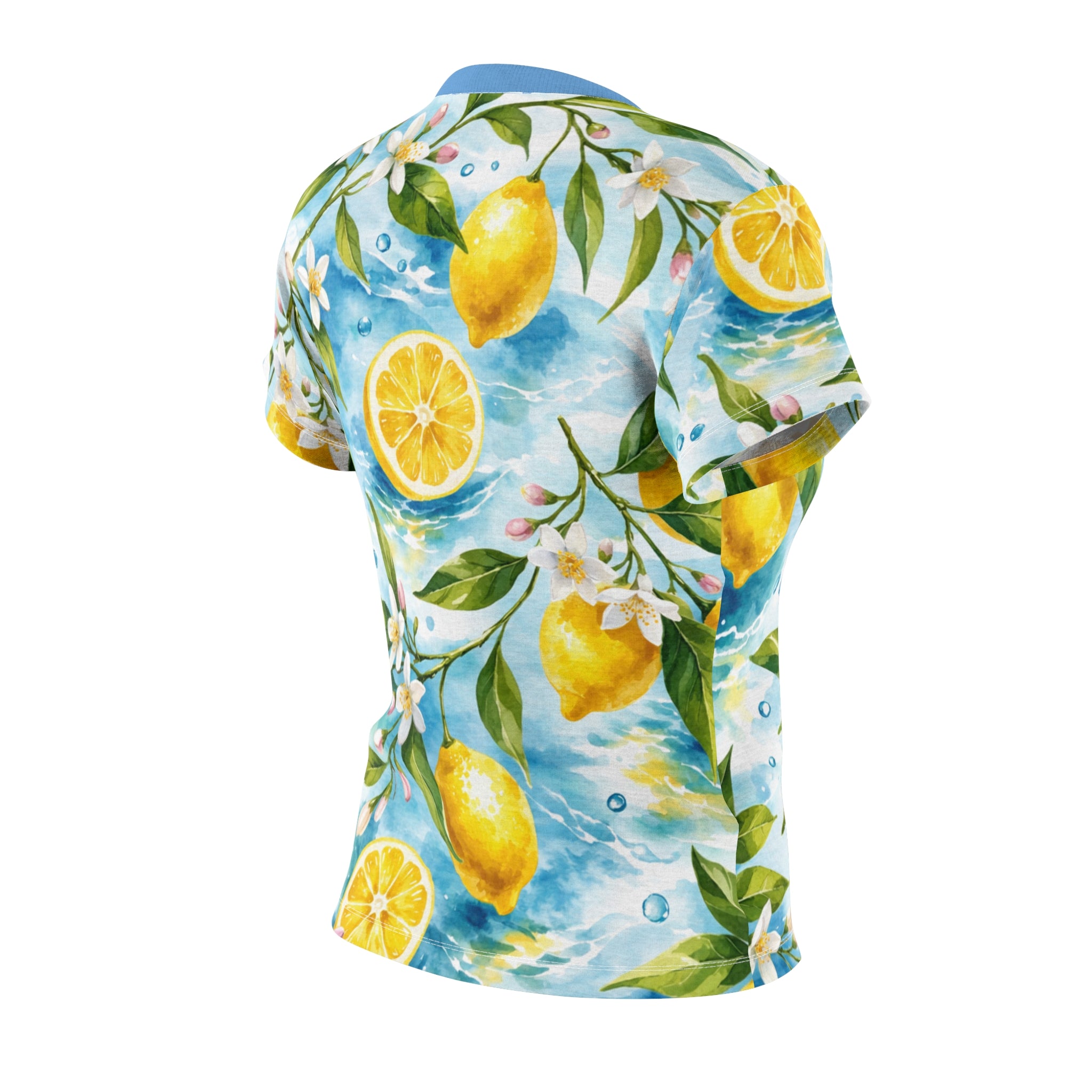 Lemon Blossom Women's Tee – All-Over Print Citrus Floral Shirt