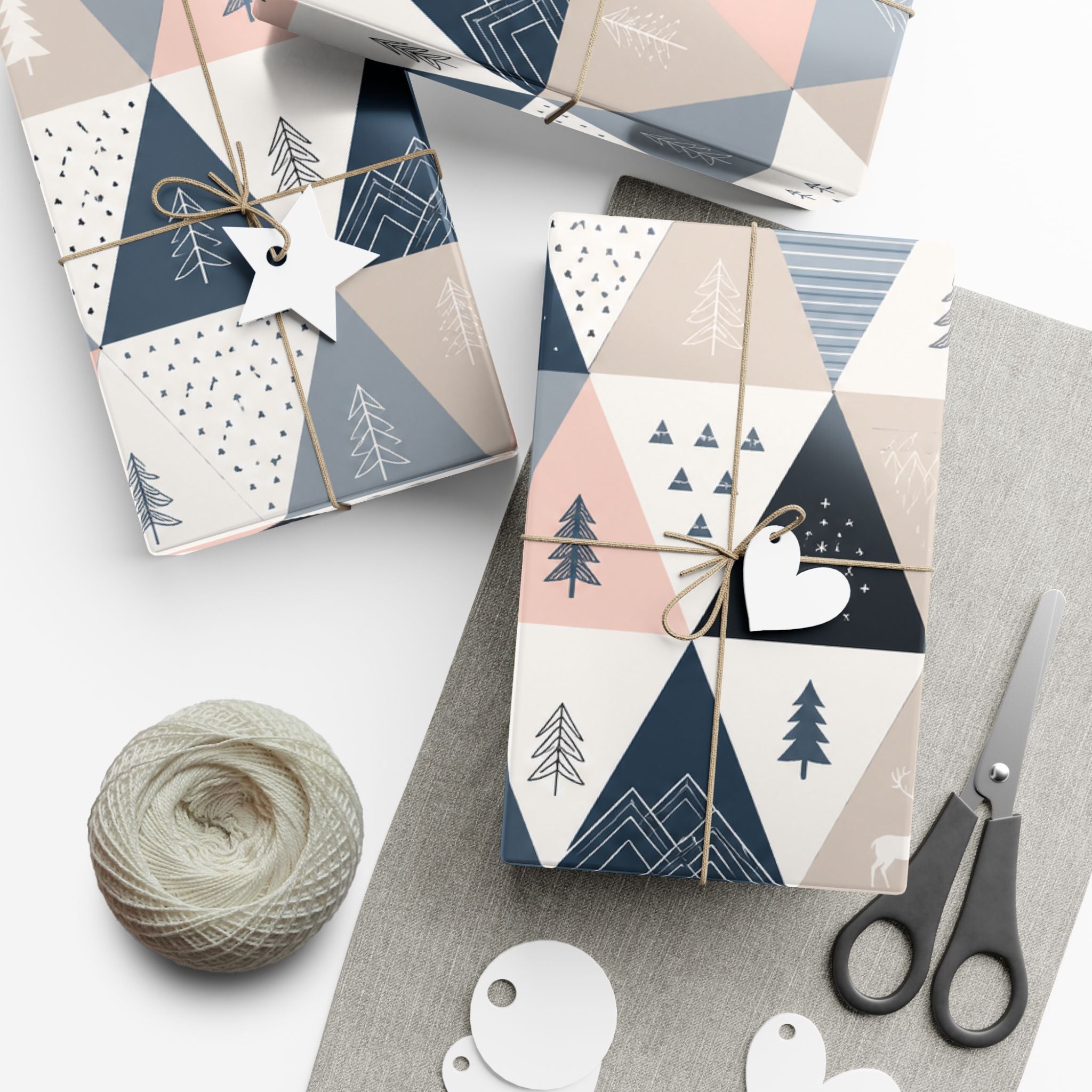 Gift Wrap Paper — Minimalist Scandinavian geometric pattern