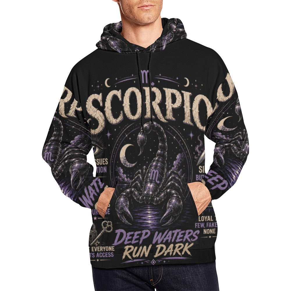 AOP Hoodie - Scorpio - deep waters run dark Men's All Over Print Hoodie (USA Size) (Model H13)