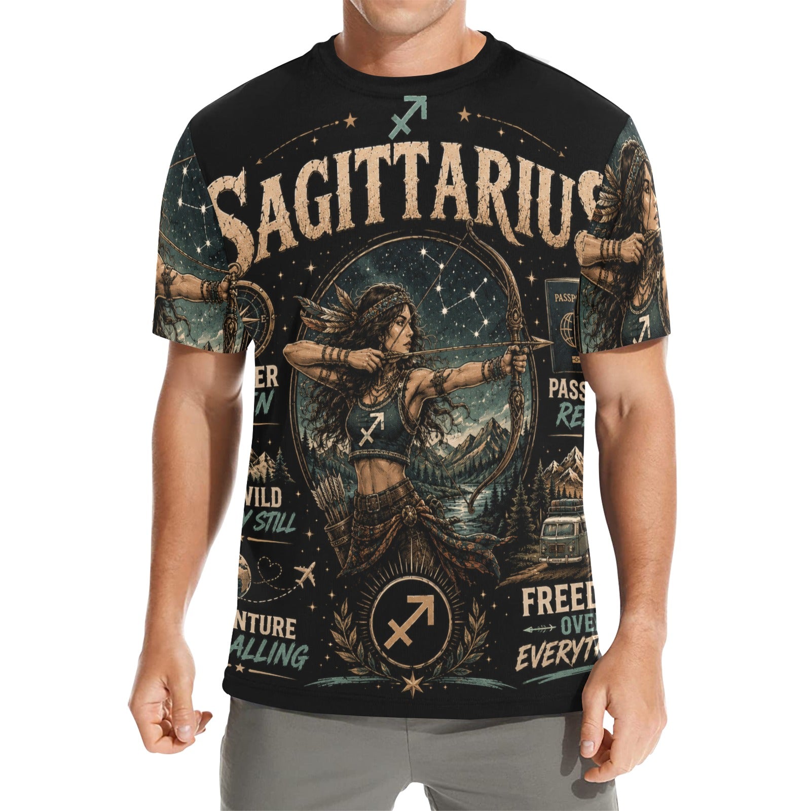 AOP T-Shirt - Sagittarius - adventure and wanderlust Men's All Over Print Crew Neck T-Shirt(T40-2)