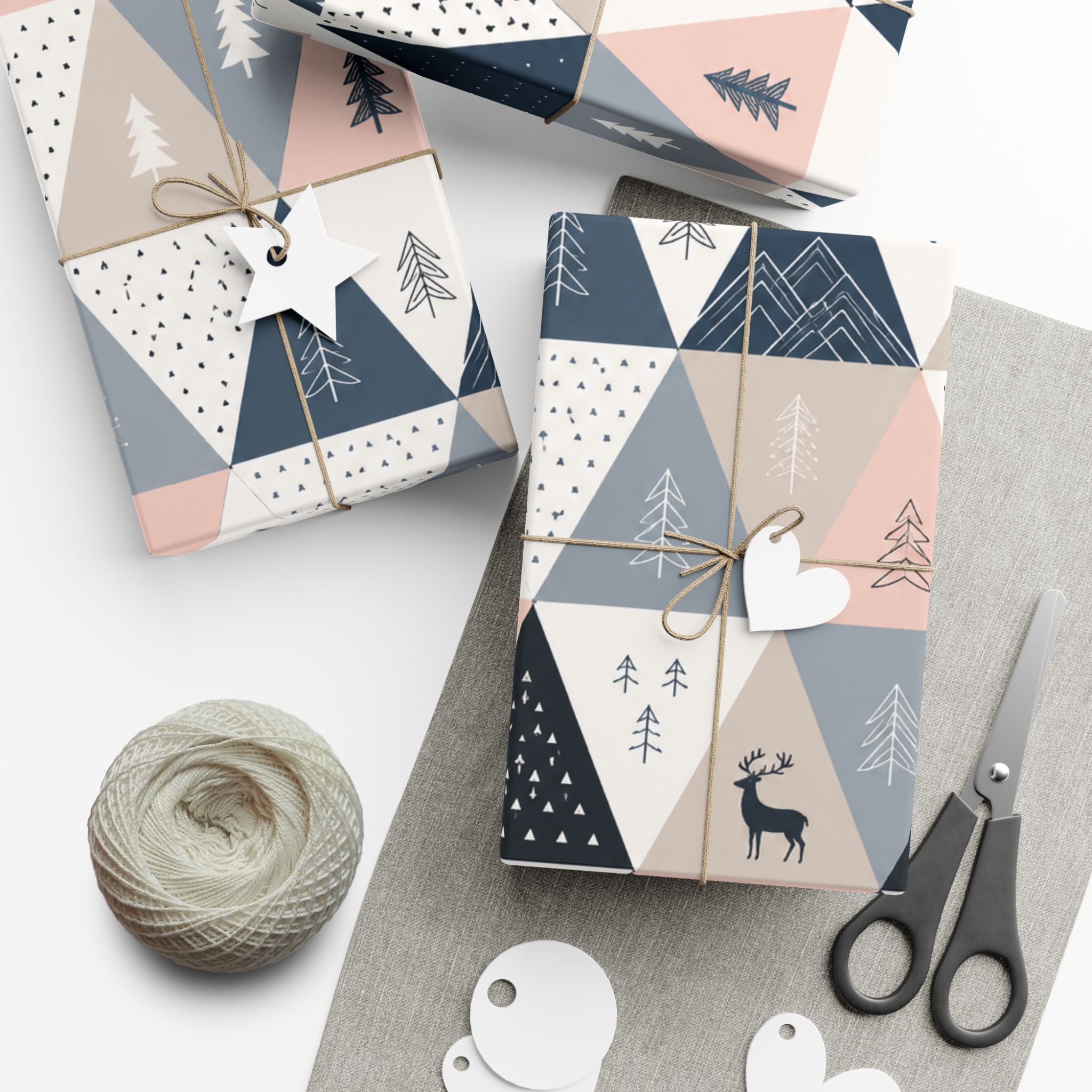 Gift Wrap Paper — Minimalist Scandinavian geometric pattern