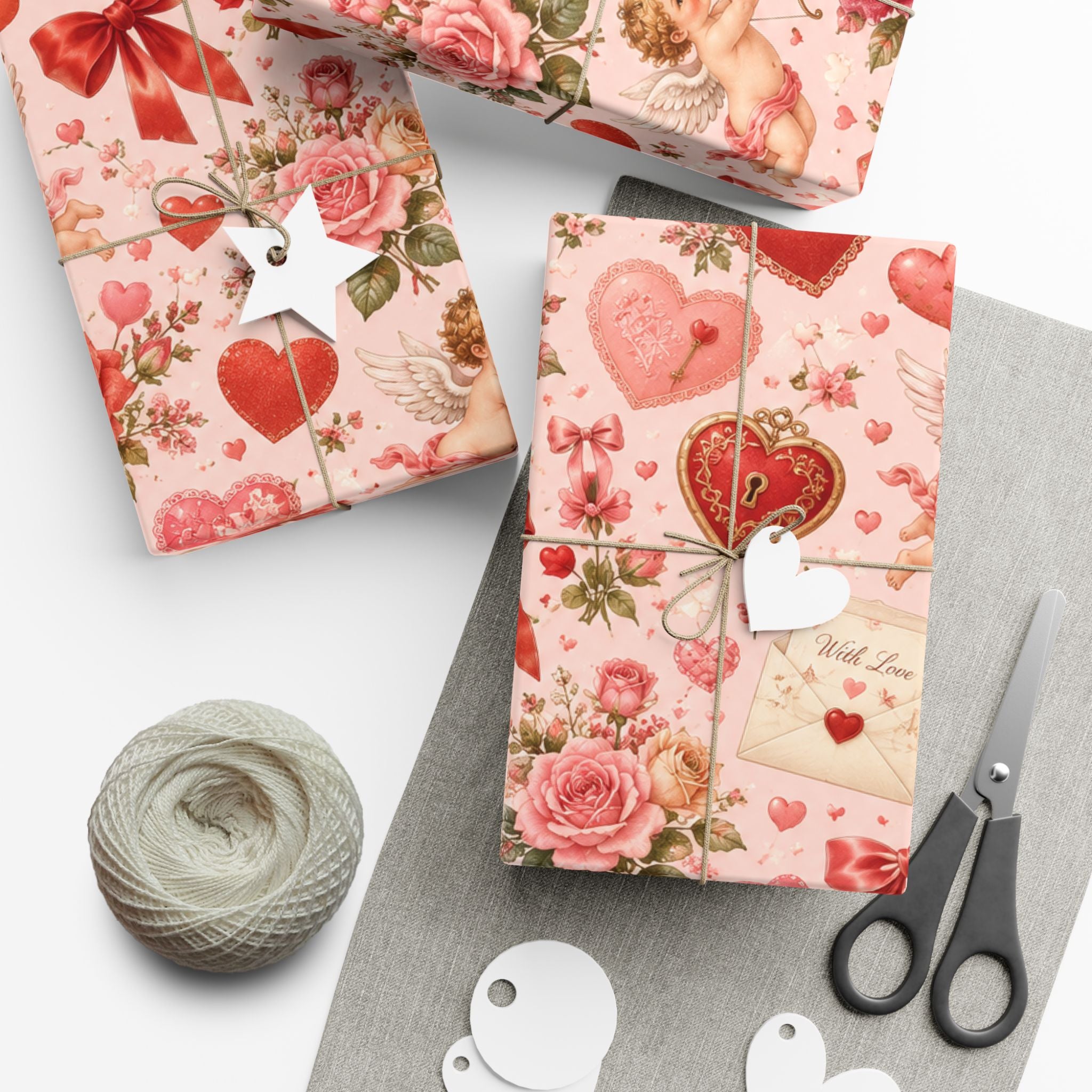 Gift Wrap Paper — Romantic vintage Valentine pattern