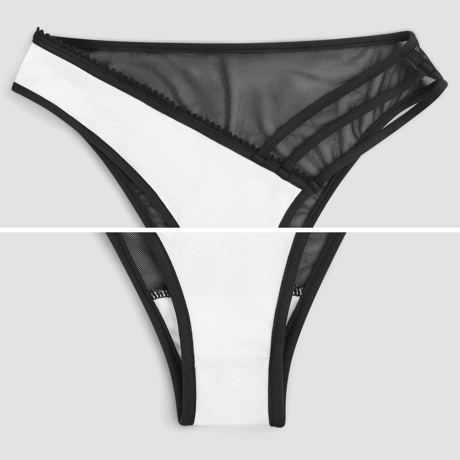Multi-Strap Lace Briefs(All-Over Printing) - Red Rose
