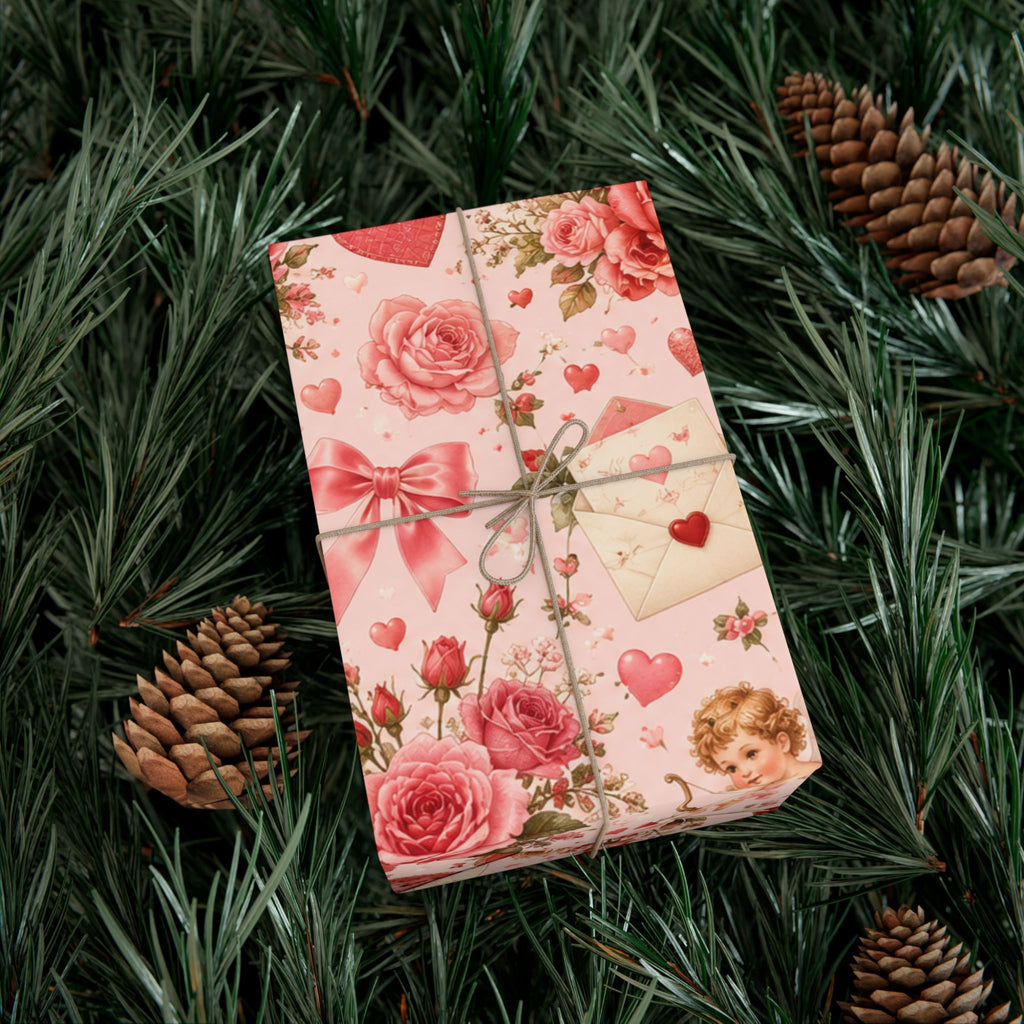 Gift Wrap Paper — Romantic vintage Valentine pattern