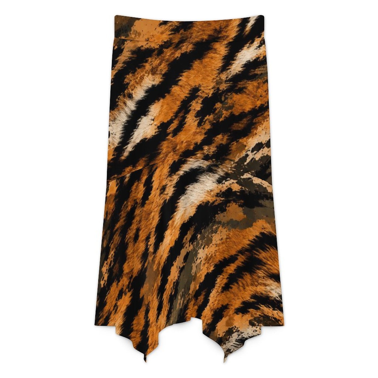 180gsm Irregular Hemmed Skirt(All-Over Printing) - tiger-fur camouflage