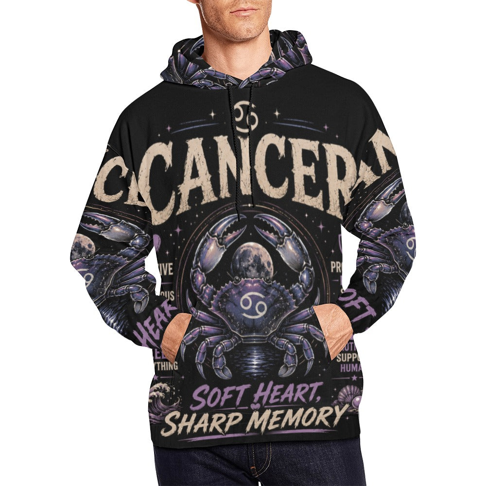 AOP Hoodie - Cancer - Soft Heart, Sharp memory Men's All Over Print Hoodie (USA Size) (Model H13)