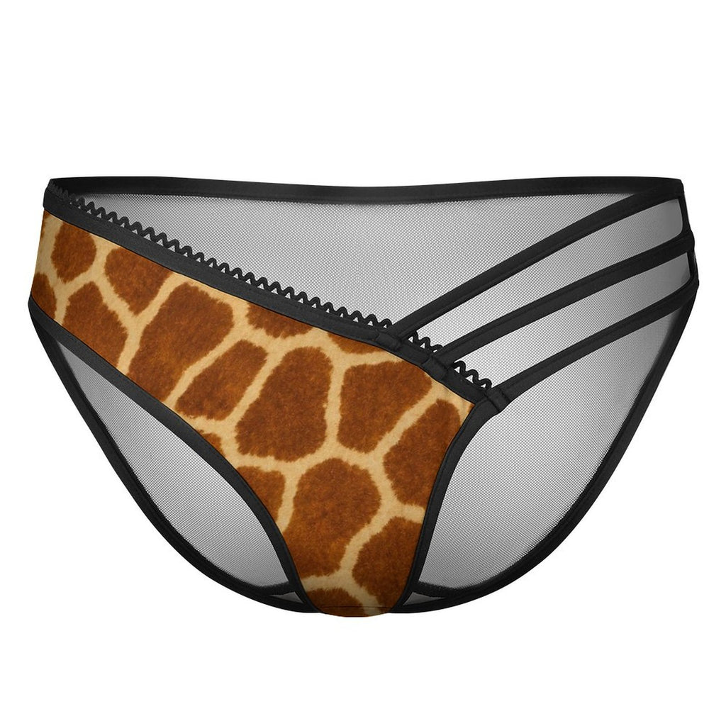 Multi-Strap Lace Briefs(All-Over Printing) - Giraffe Hide