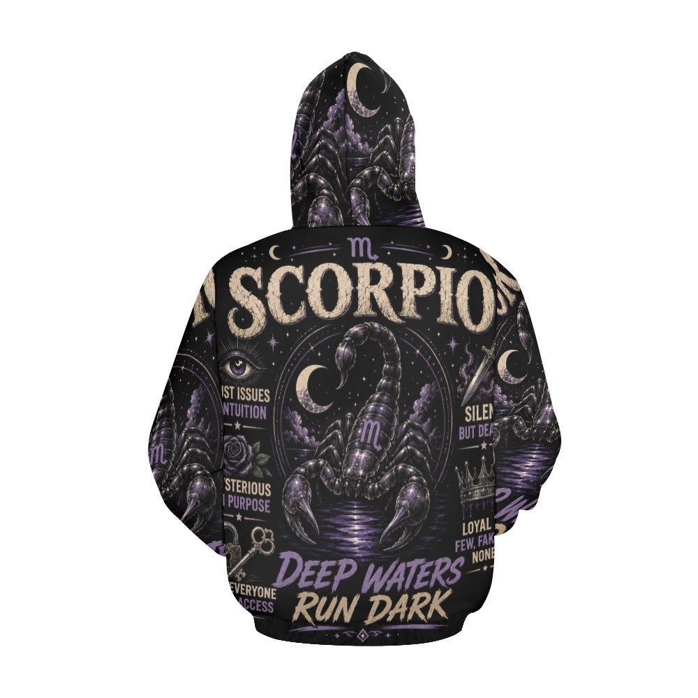 AOP Hoodie - Scorpio - deep waters run dark Men's All Over Print Hoodie (USA Size) (Model H13)