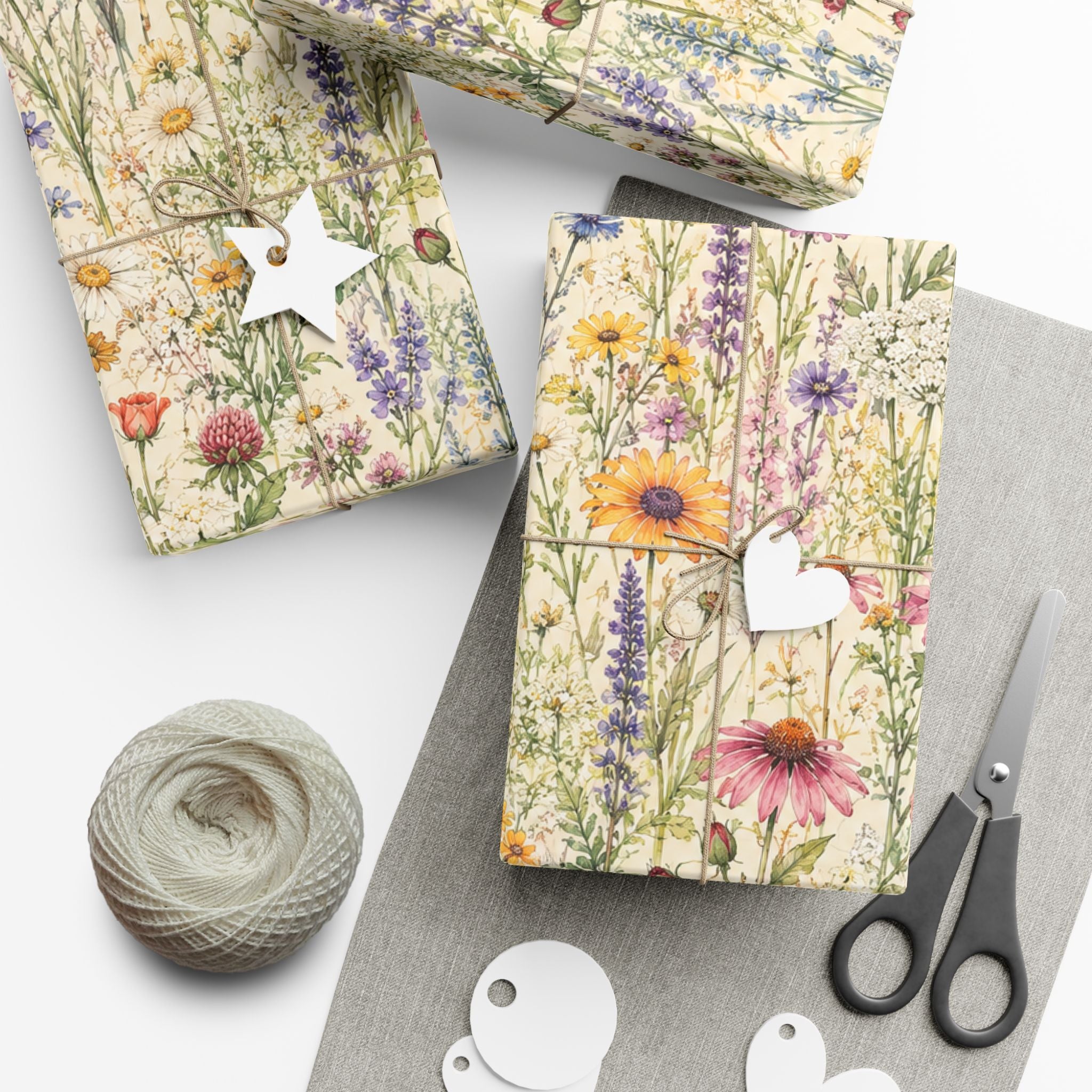 Gift Wrap Paper — Wildflower meadow watercolor pattern