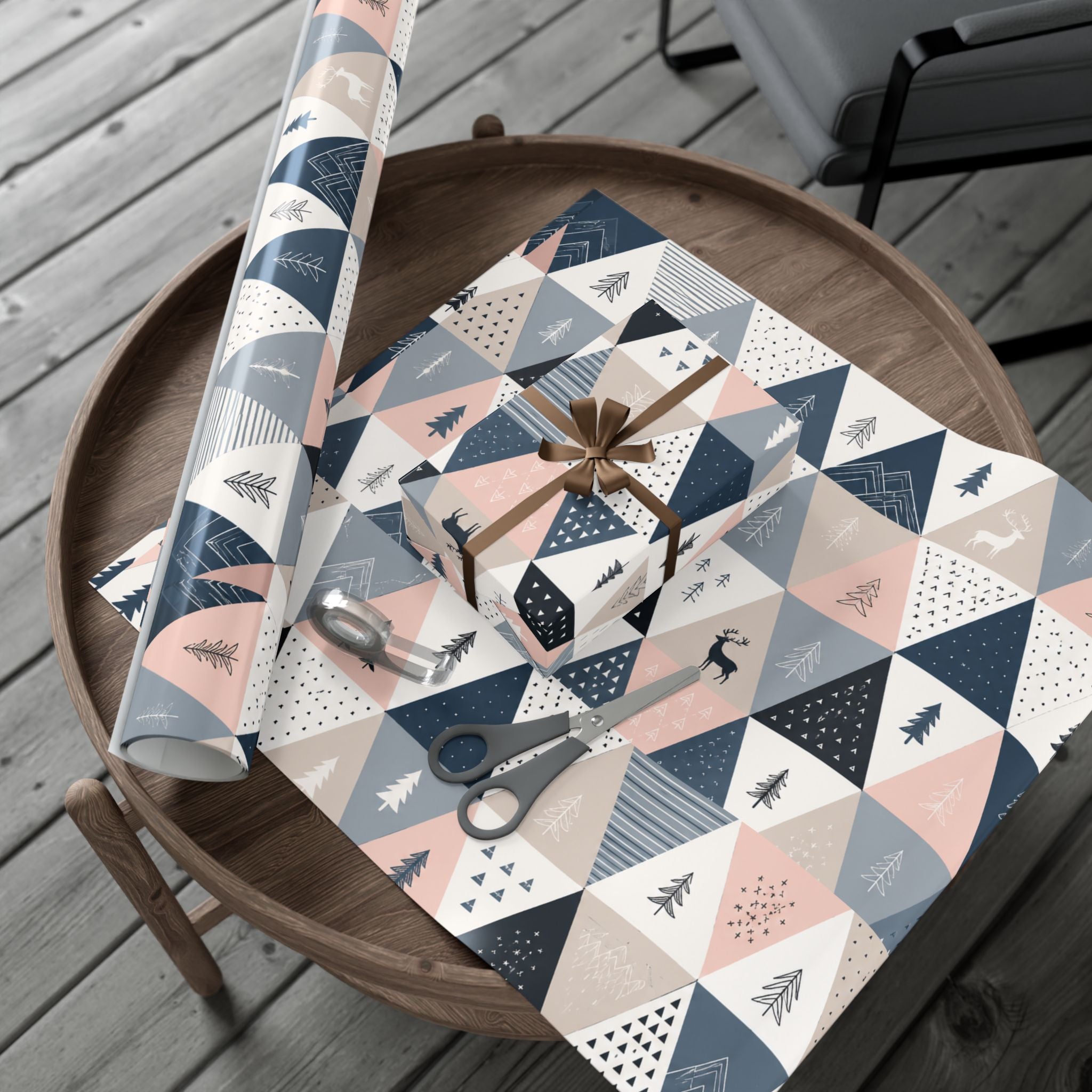 Gift Wrap Paper — Minimalist Scandinavian geometric pattern