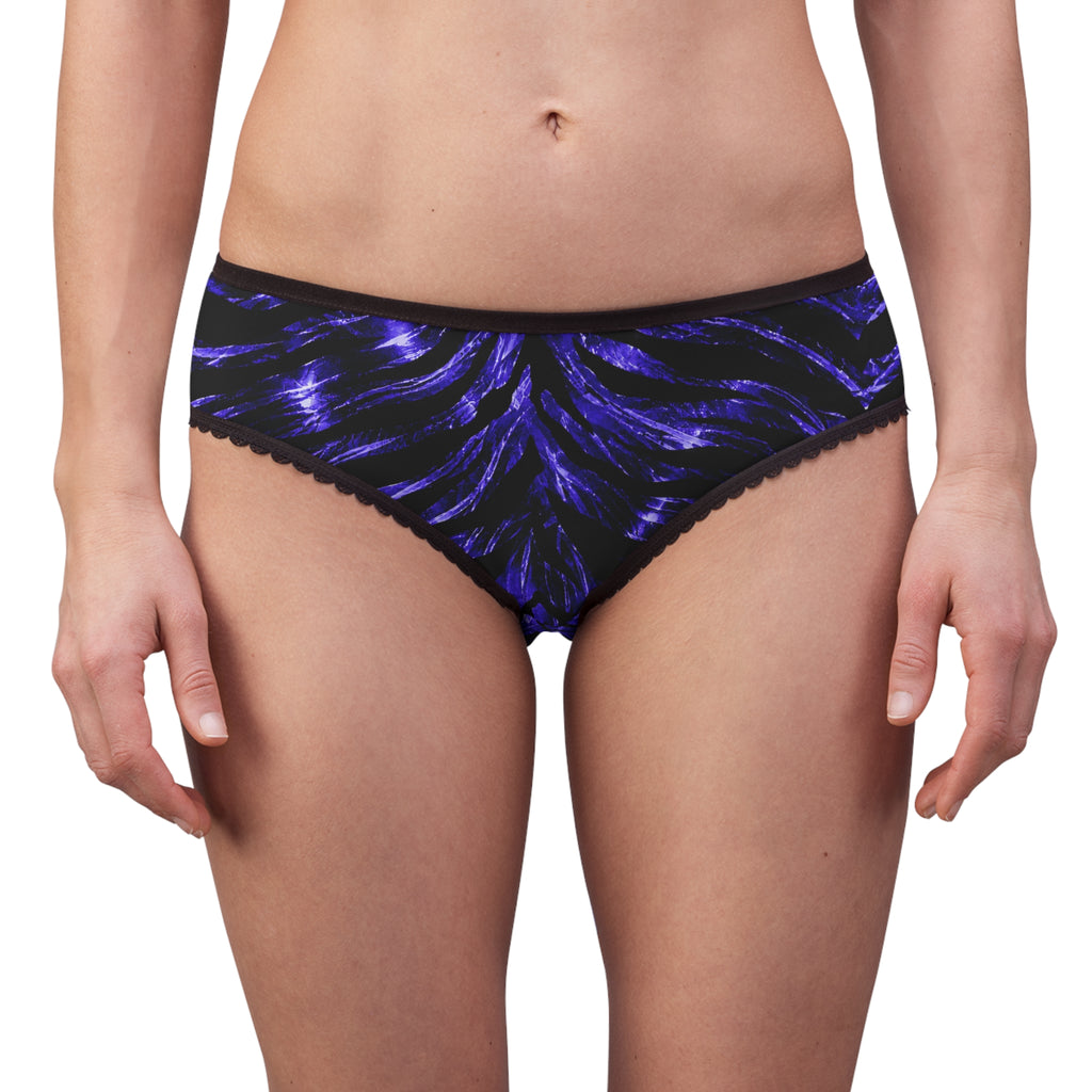 Women's Briefs — Futuristic zebra with neon glow