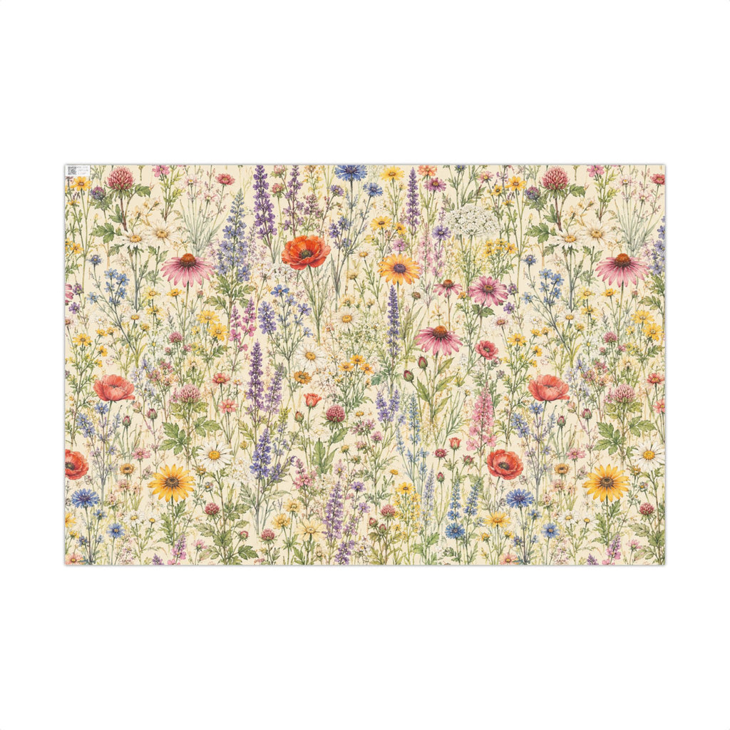 Gift Wrap Paper — Wildflower meadow watercolor pattern