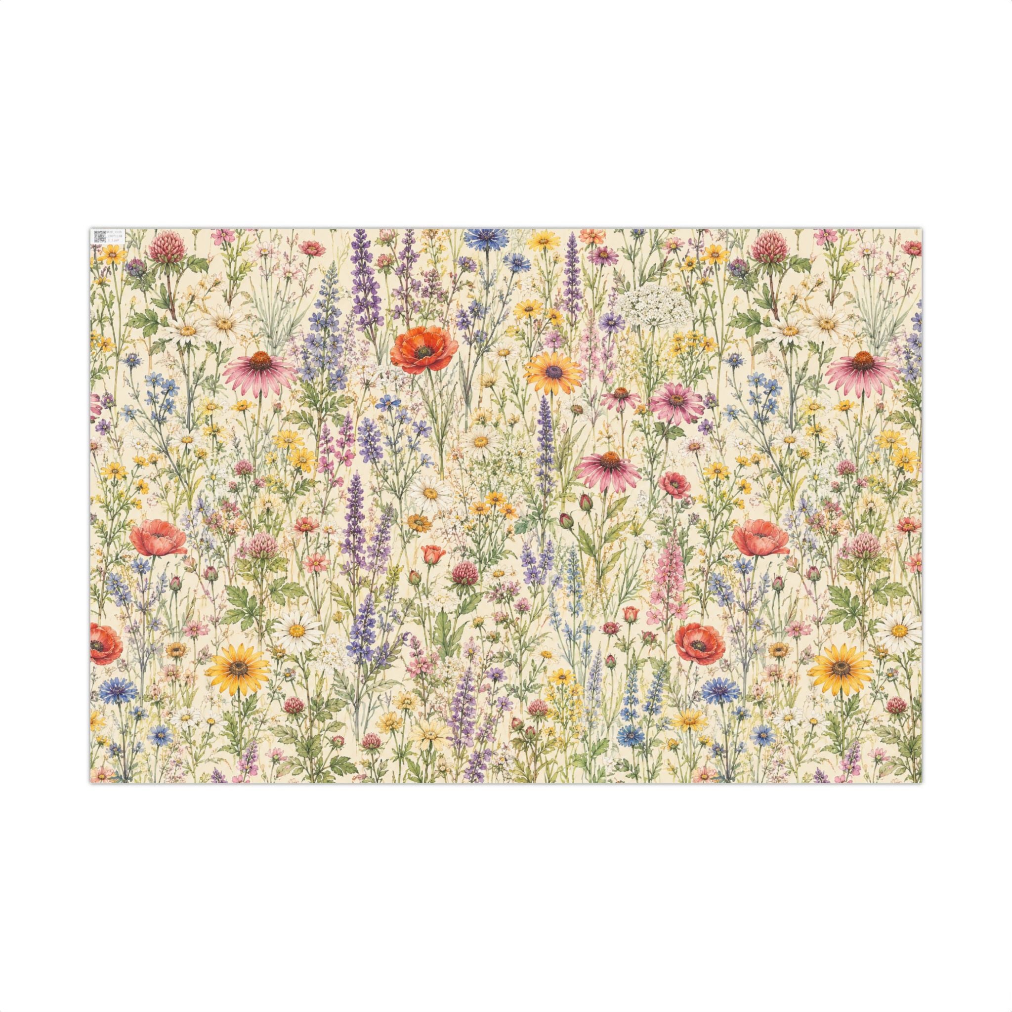 Gift Wrap Paper — Wildflower meadow watercolor pattern