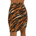 Mid‑Waist Pencil Skirt — tiger-fur camouflage