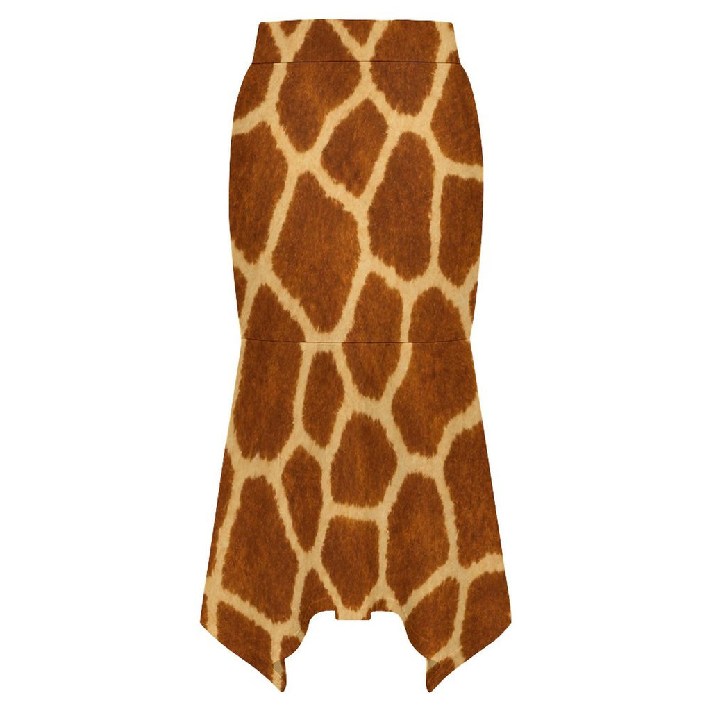 180gsm Irregular Hemmed Skirt(All-Over Printing) - Giraffe Hide