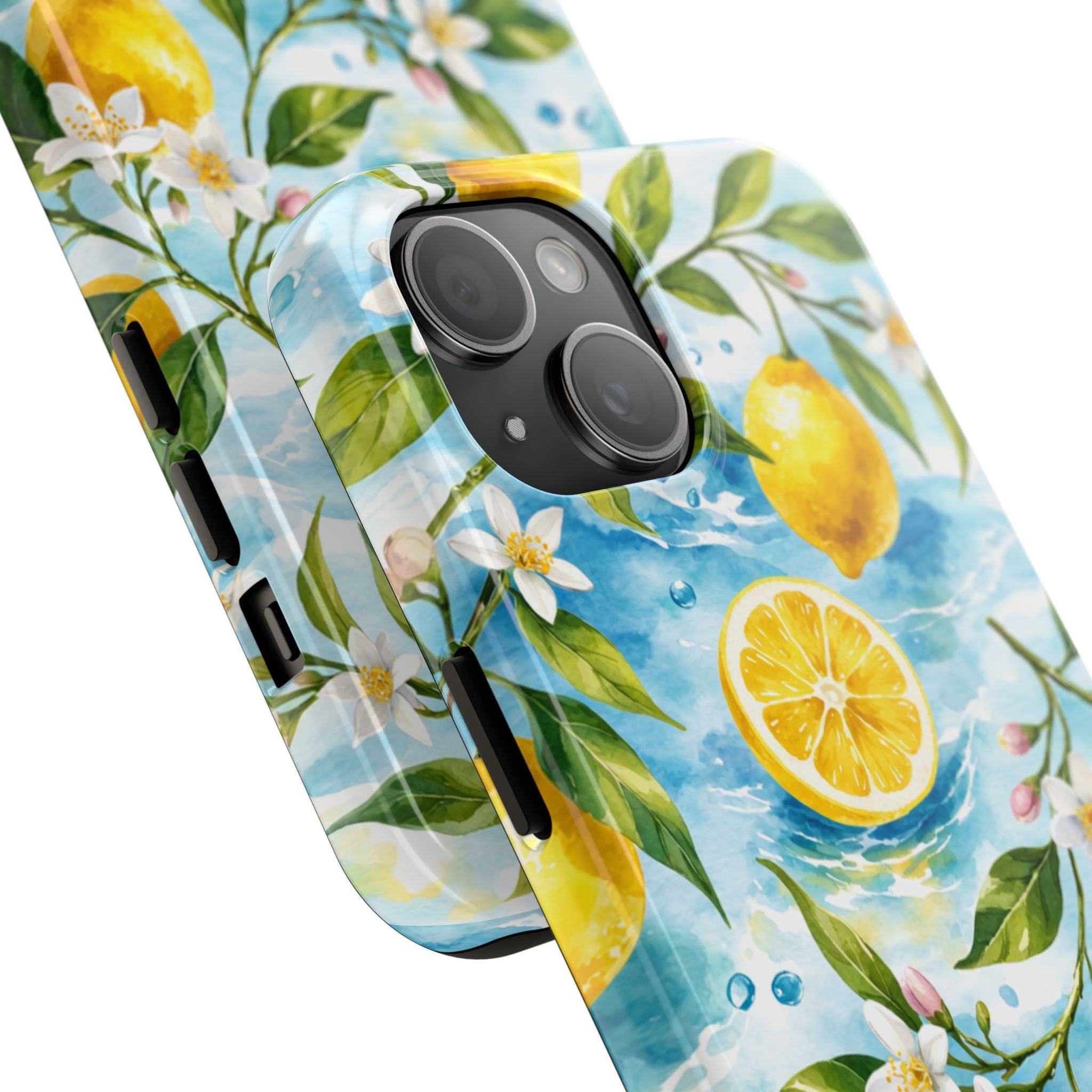 Lemon Blossom Tough Phone Case — Bright Citrus Floral Protection for iPhone