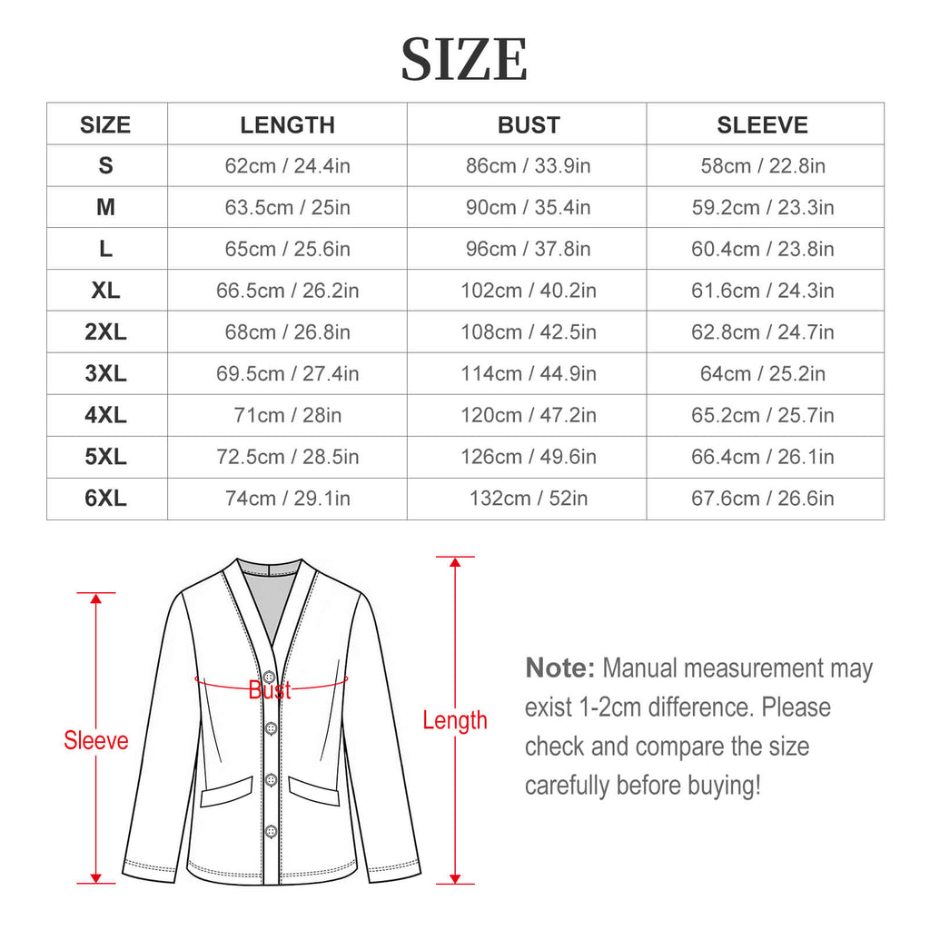 170gsm Women's Lightweight Cardigan(All-Over Printing) - Zebra-stripe pattern