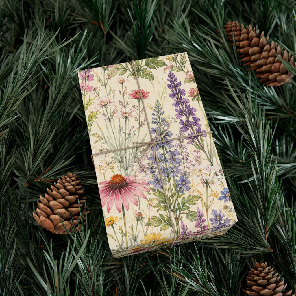 Gift Wrap Paper — Wildflower meadow watercolor pattern