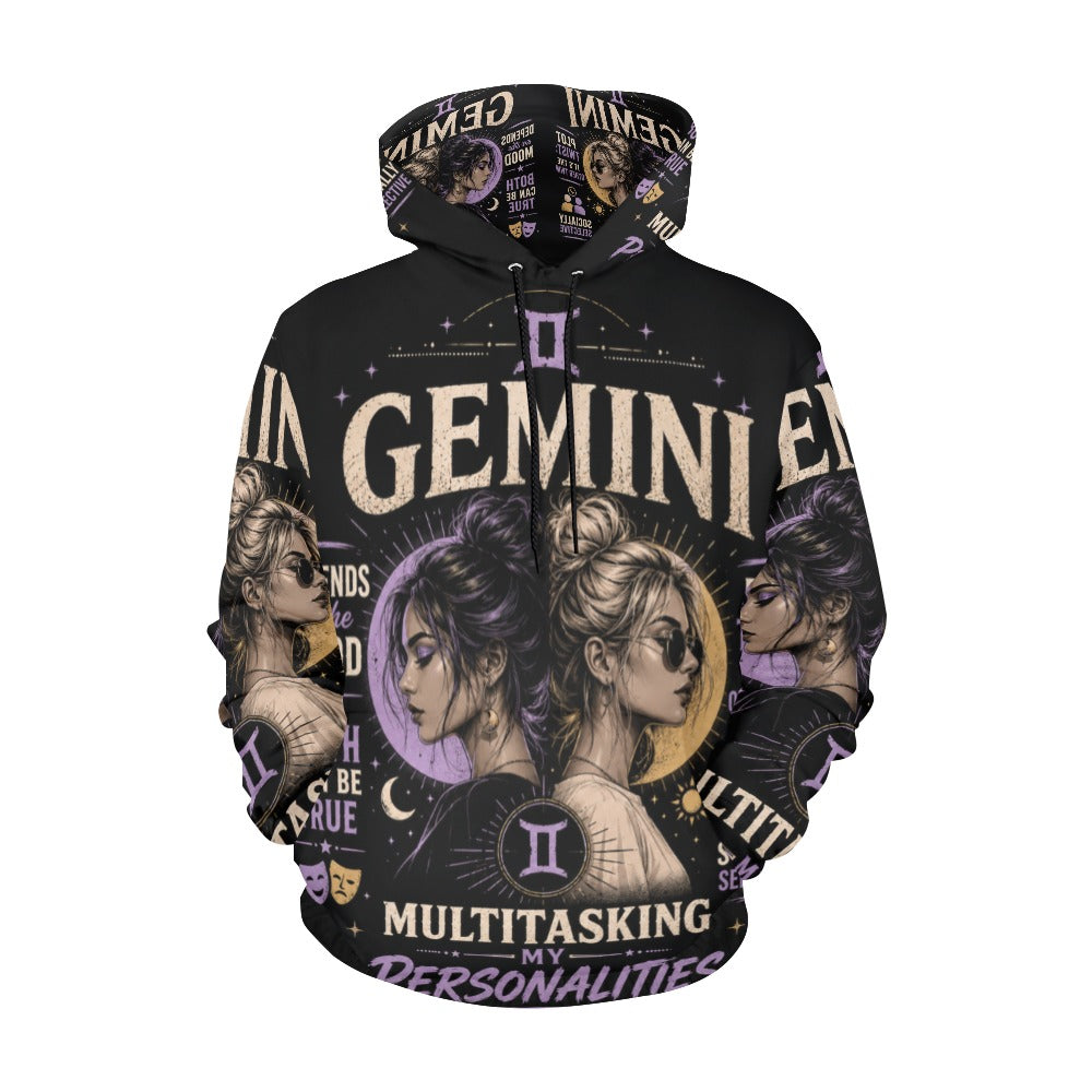AOP Hoodie - Gemini - Multitasking my personalities Men's All Over Print Hoodie (USA Size) (Model H13)
