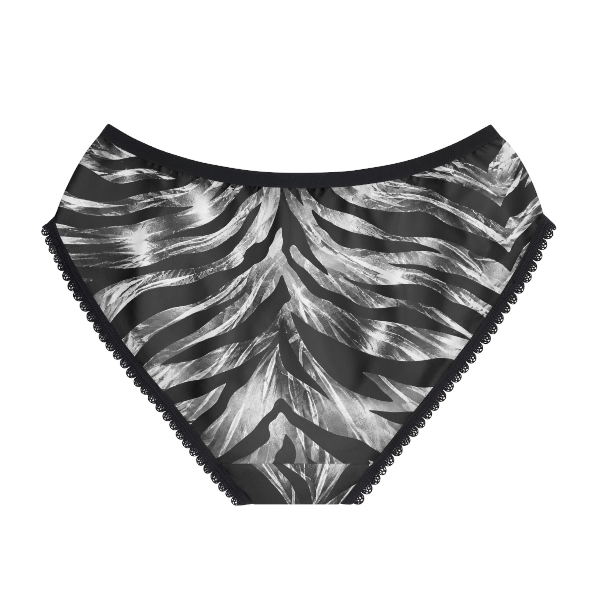 Women's Briefs — Swirling zebra stripes with metallic sheen