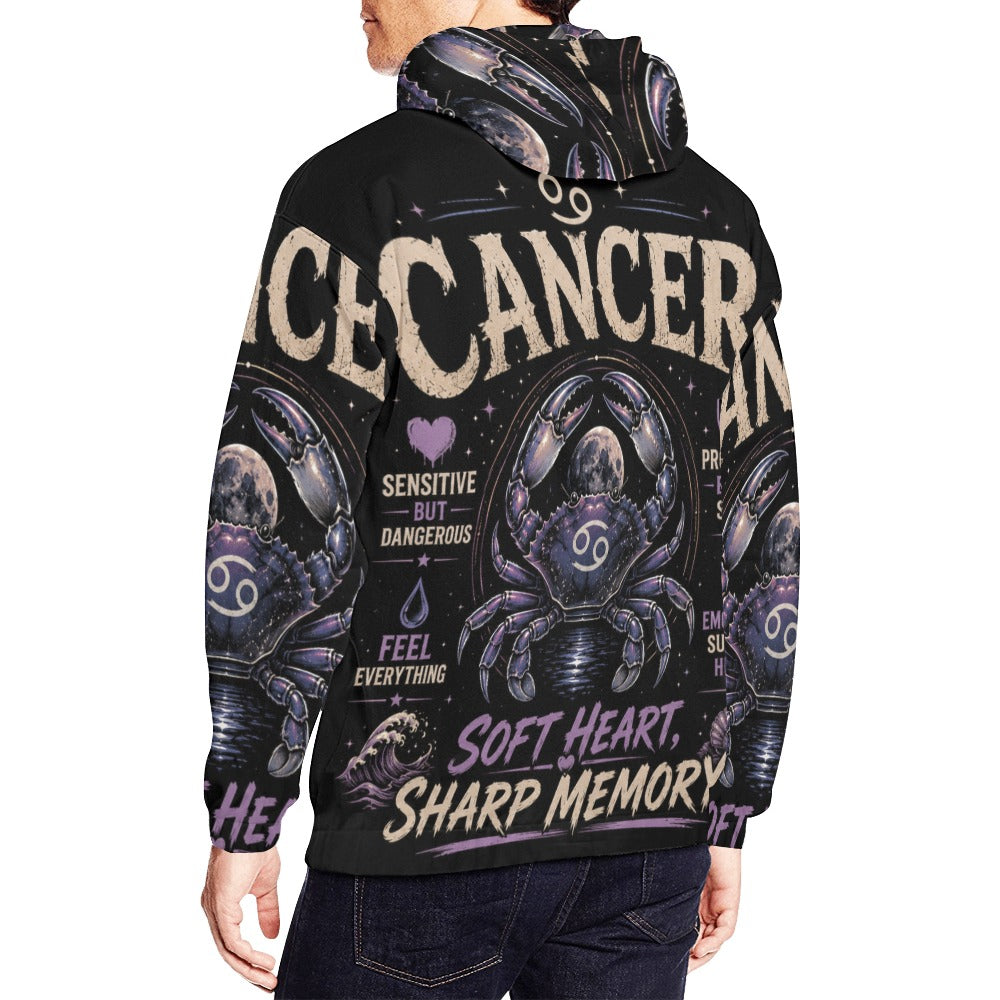 AOP Hoodie - Cancer - Soft Heart, Sharp memory Men's All Over Print Hoodie (USA Size) (Model H13)