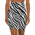 Mid‑Waist Pencil Skirt — Zebra-stripe pattern