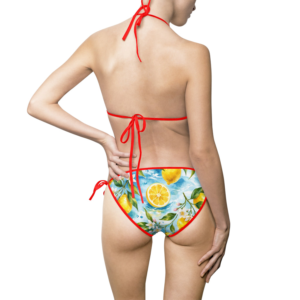 Lemon Watercolor Triangle Bikini