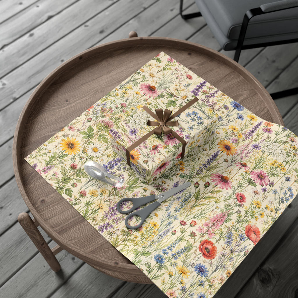 Gift Wrap Paper — Wildflower meadow watercolor pattern