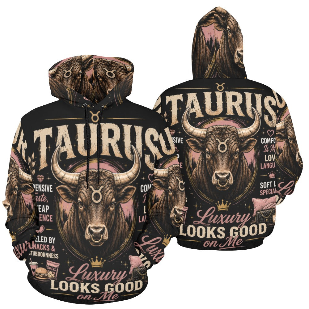 AOP Hoodie - Taurus - Luxury looks good on me Men's All Over Print Hoodie (USA Size) (Model H13)