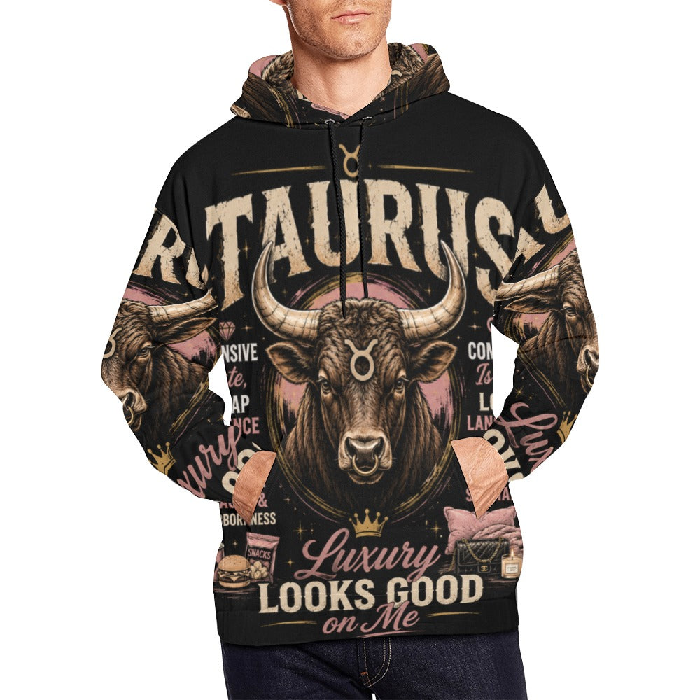 AOP Hoodie - Taurus - Luxury looks good on me Men's All Over Print Hoodie (USA Size) (Model H13)