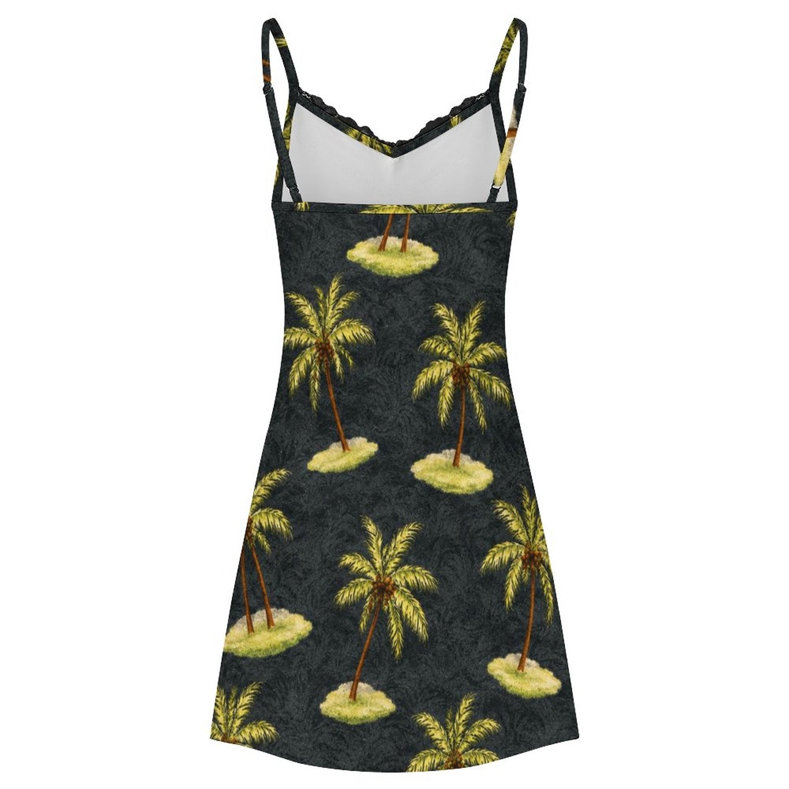 200gsm Lace Camisole Pajama Dress(All-Over Printing) - Tropical palm islands