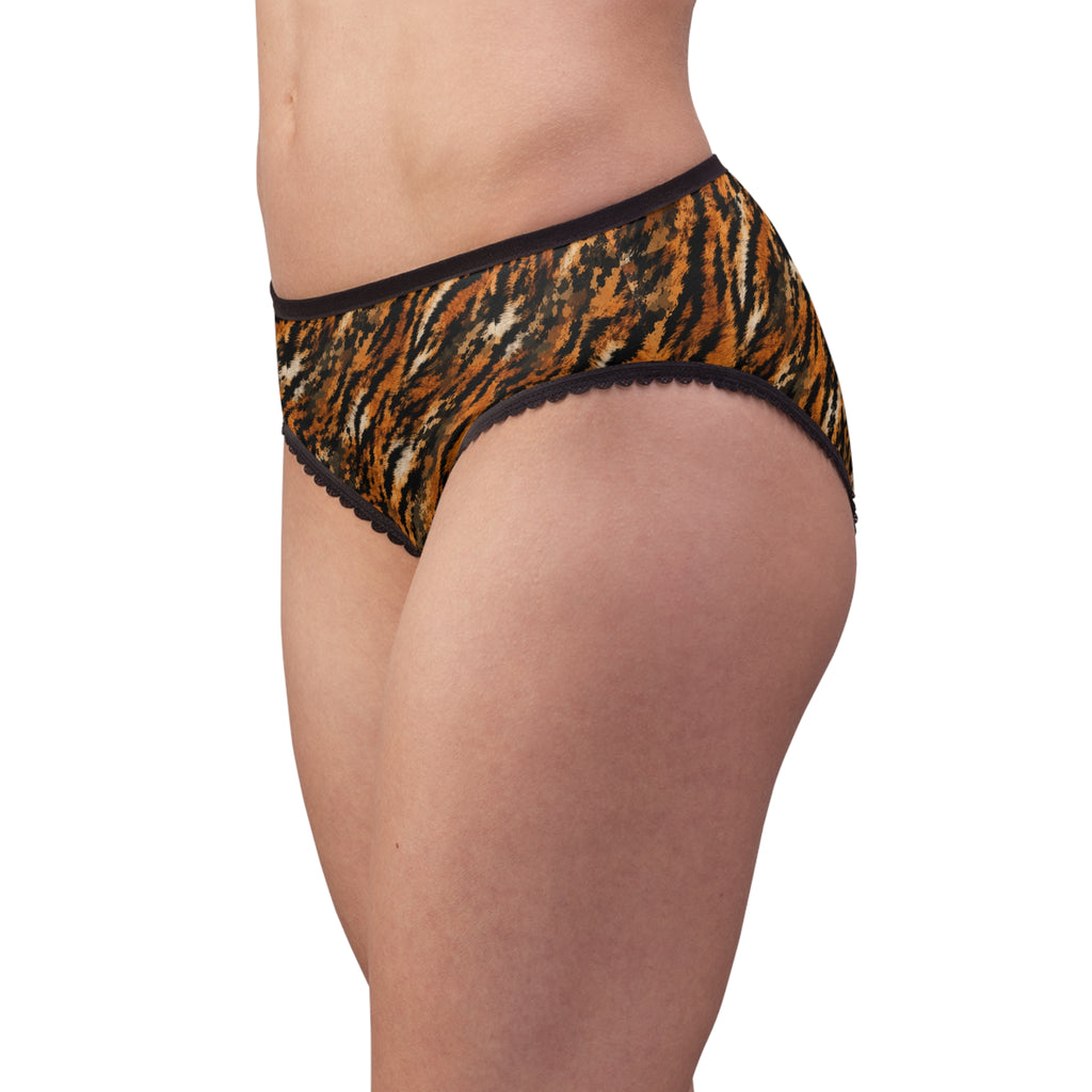 Women's Briefs — tiger-fur camouflage