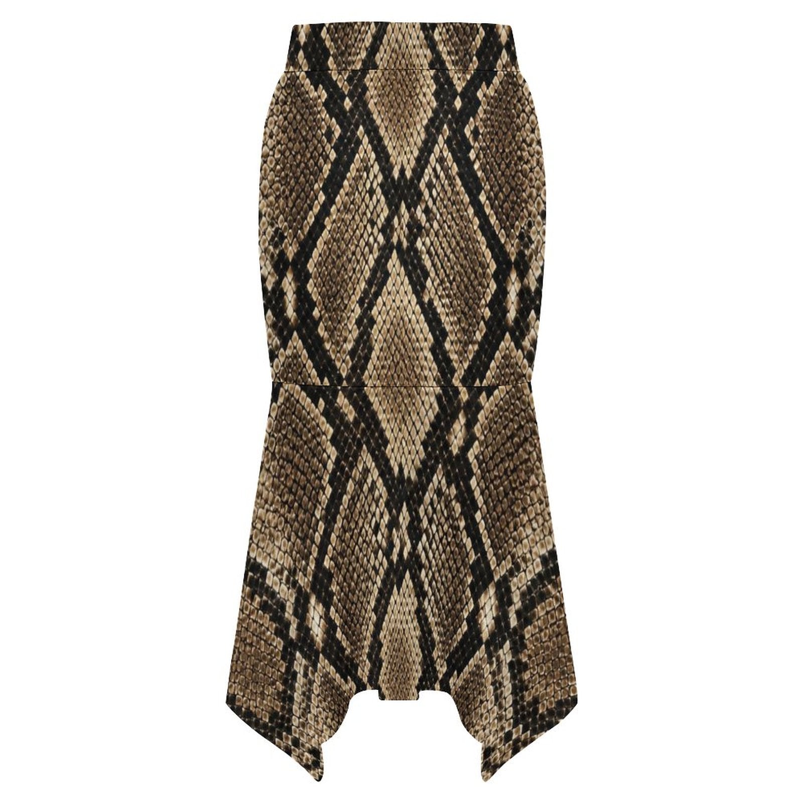 180gsm Irregular Hemmed Skirt(All-Over Printing) - Snake skin Pattern