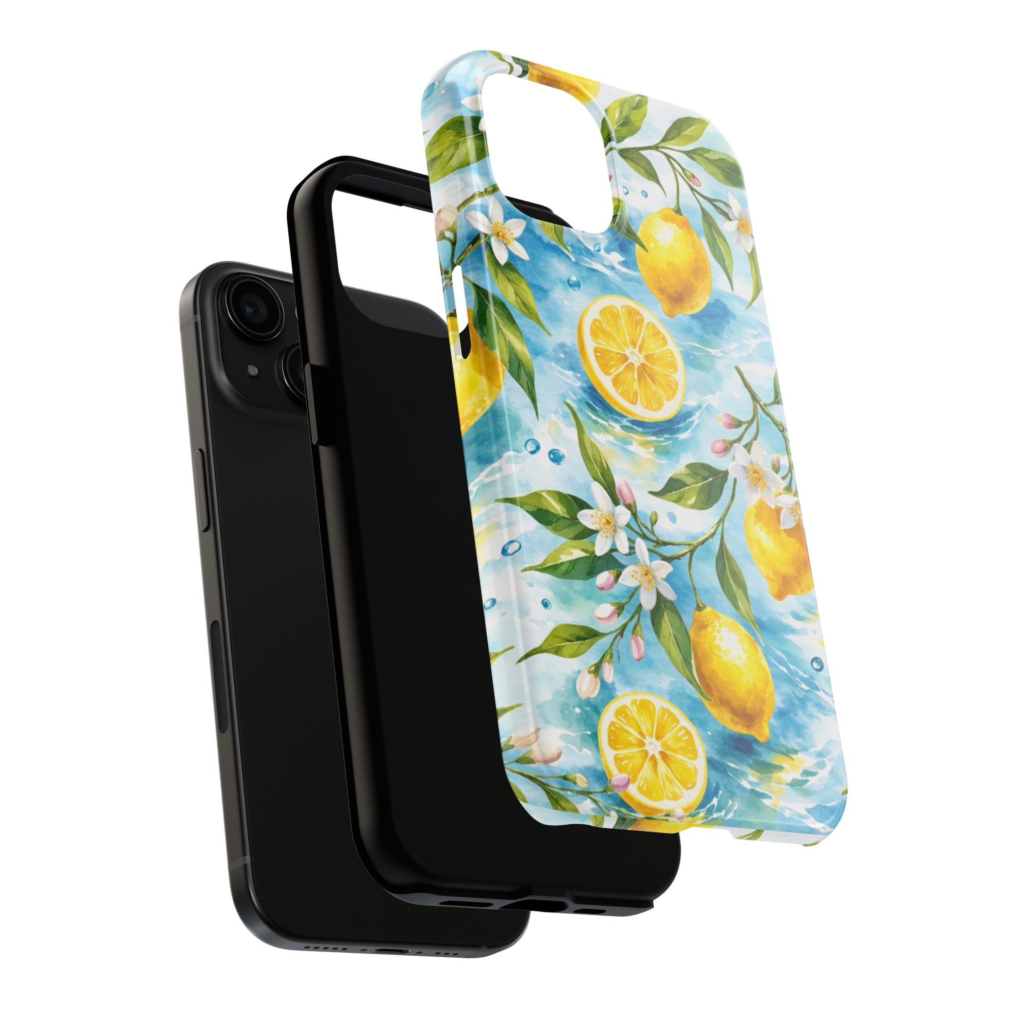 Lemon Blossom Tough Phone Case — Bright Citrus Floral Protection for iPhone