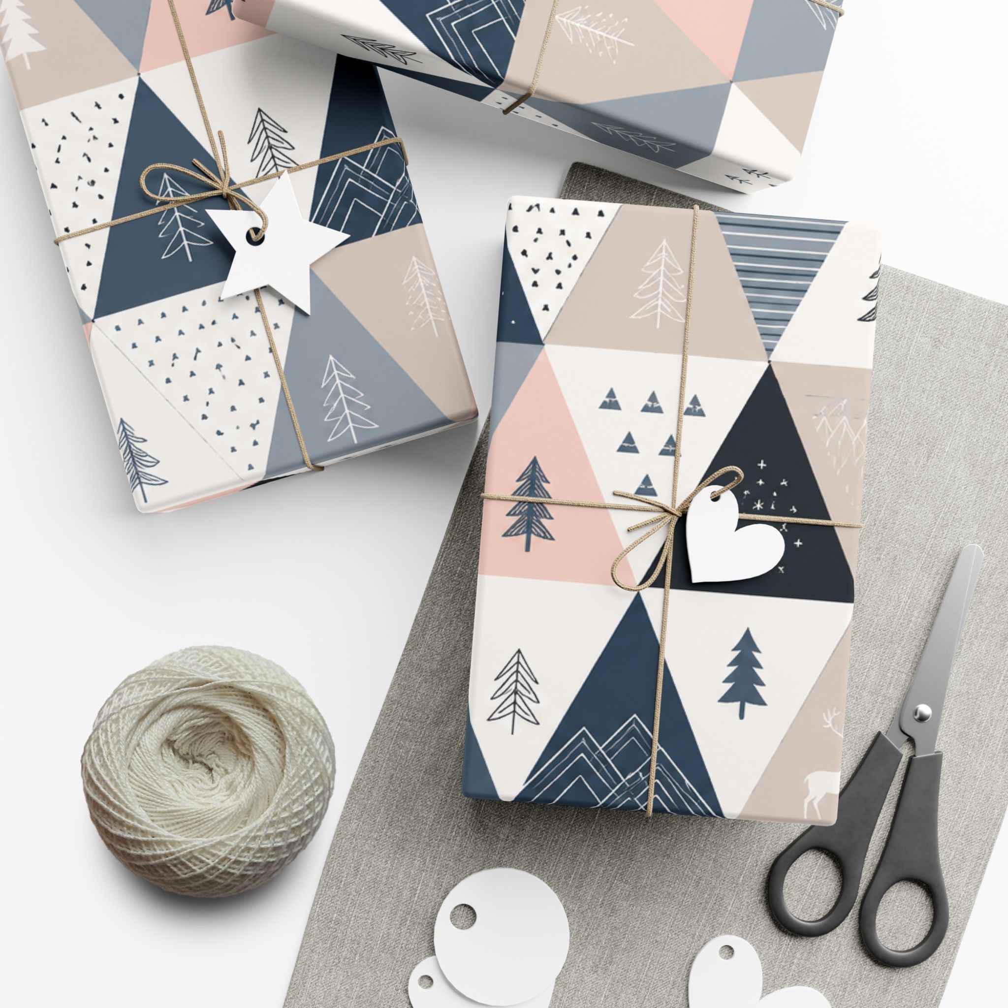 Gift Wrap Paper — Minimalist Scandinavian geometric pattern