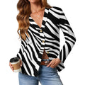 170gsm Women's Lightweight Cardigan(All-Over Printing) - Zebra-stripe pattern