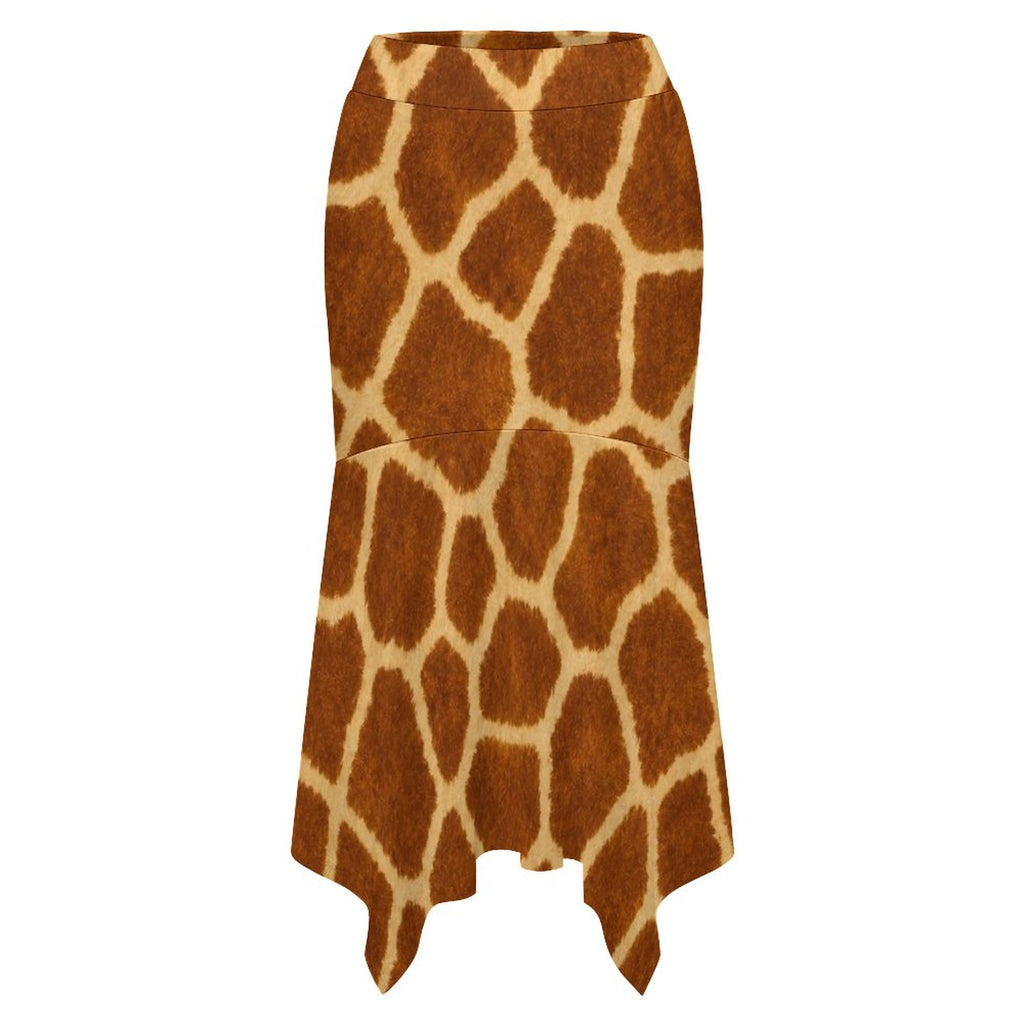 180gsm Irregular Hemmed Skirt(All-Over Printing) - Giraffe Hide