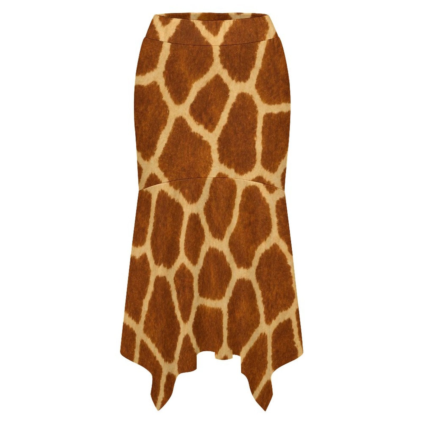 180gsm Irregular Hemmed Skirt(All-Over Printing) - Giraffe Hide