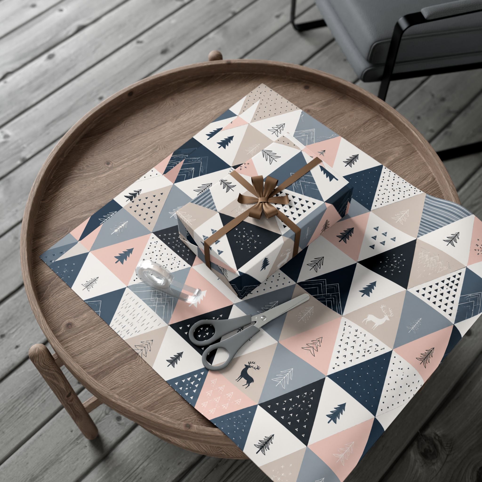 Gift Wrap Paper — Minimalist Scandinavian geometric pattern