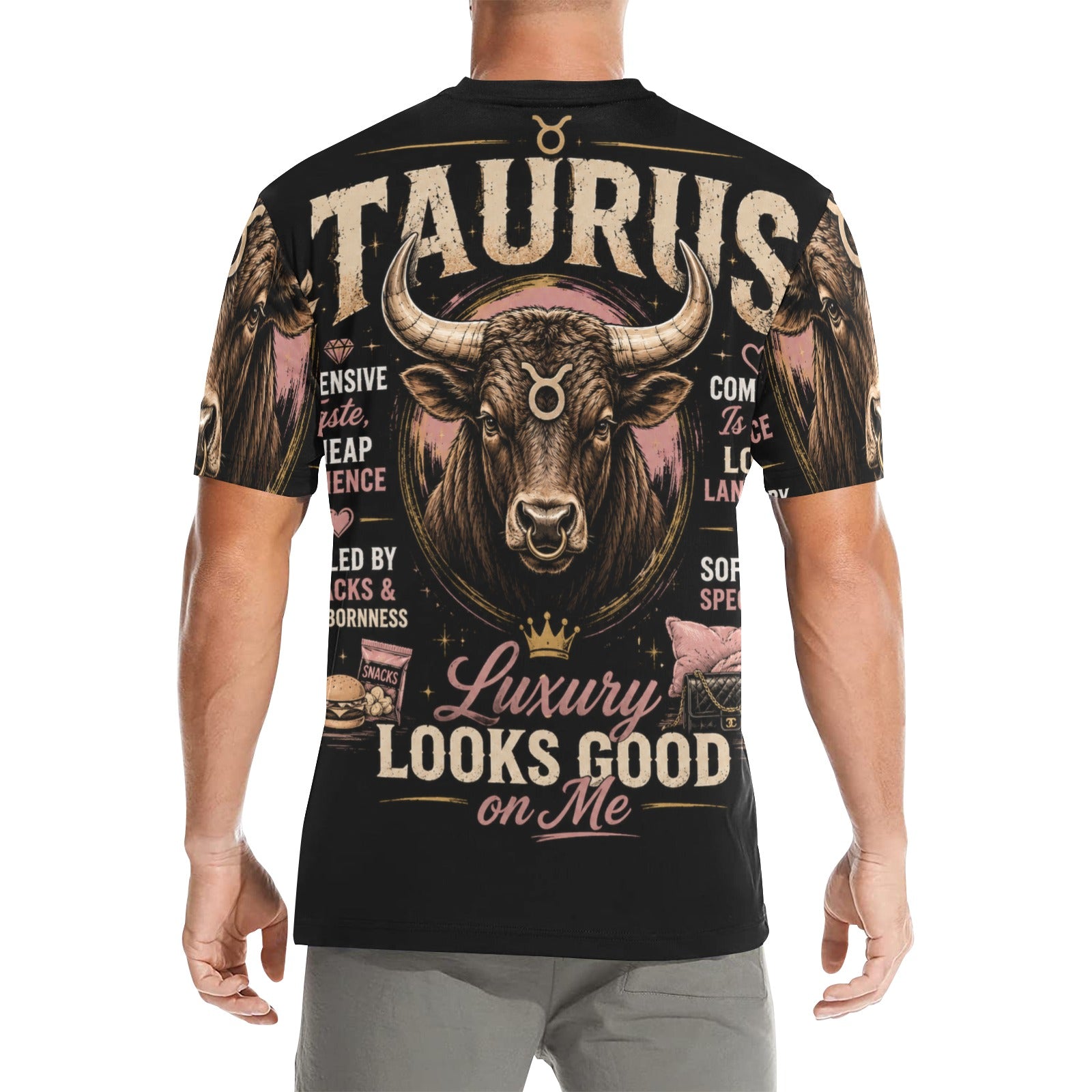 AOP T-Shirt - Taurus - Luxury looks good on me Men's All Over Print Crew Neck T-Shirt(T40-2)