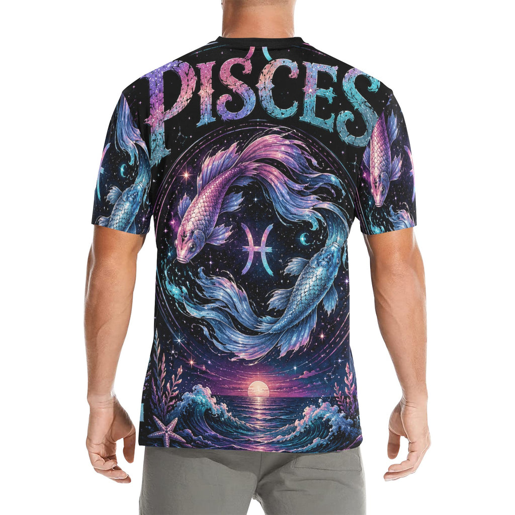 AOP T-Shirt - Pisces - Dreaming in Cosmic Men's All Over Print Crew Neck T-Shirt(T40-2)