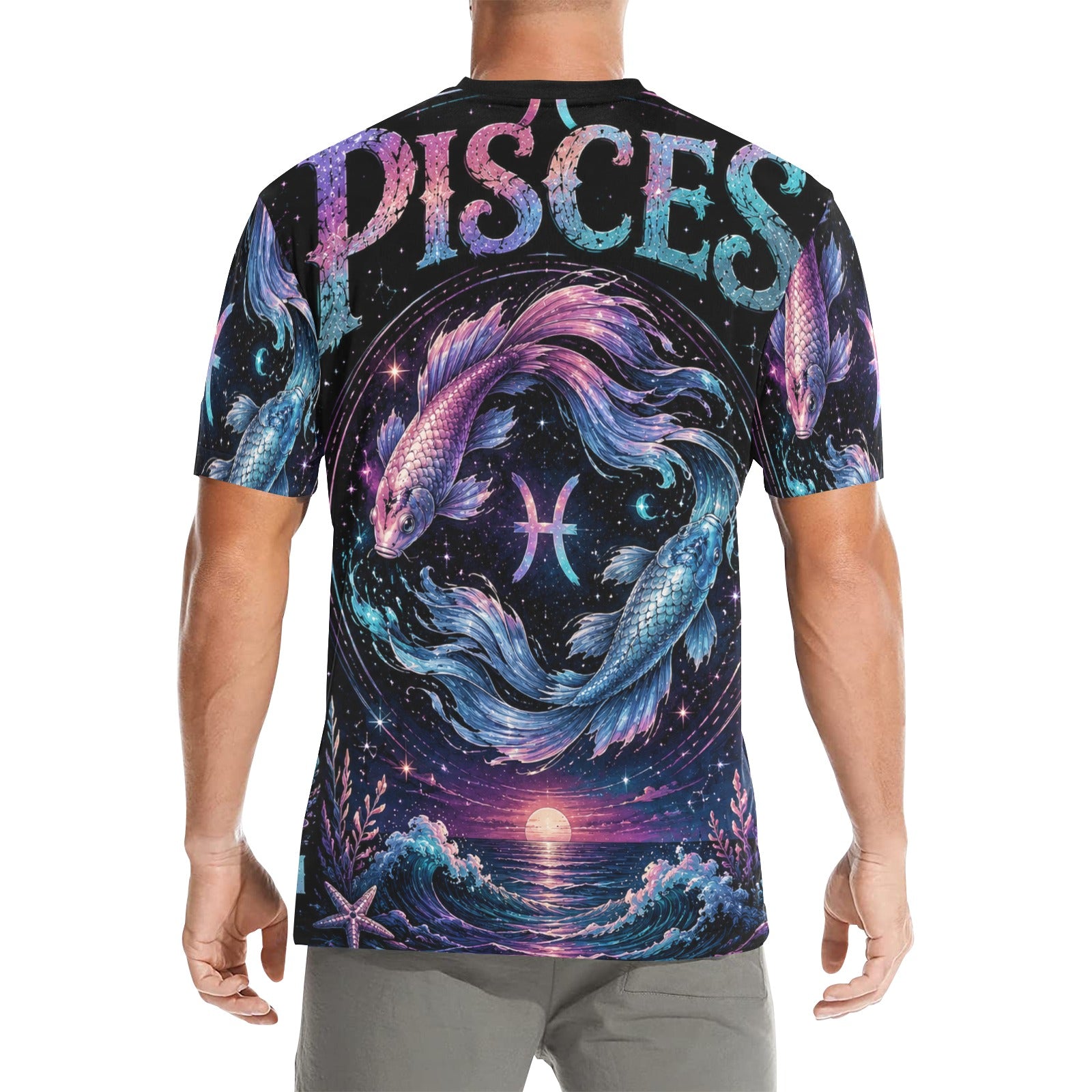 AOP T-Shirt - Pisces - Dreaming in Cosmic Men's All Over Print Crew Neck T-Shirt(T40-2)