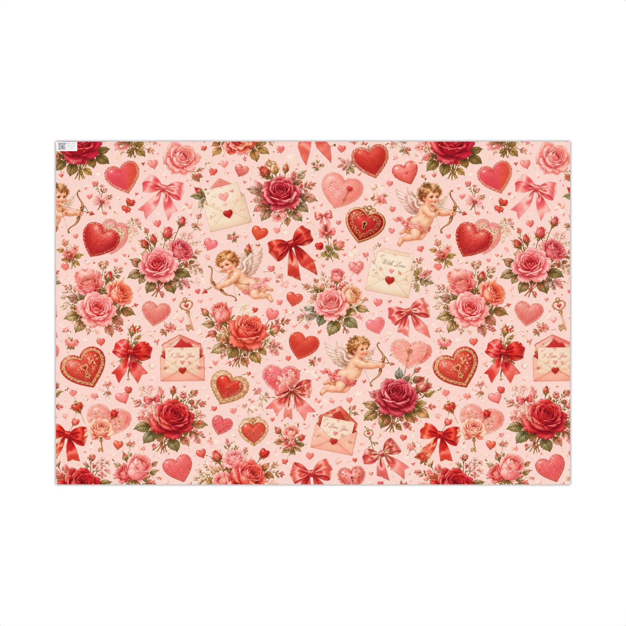 Gift Wrap Paper — Romantic vintage Valentine pattern